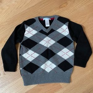 Janie and Jack argyle black sweater